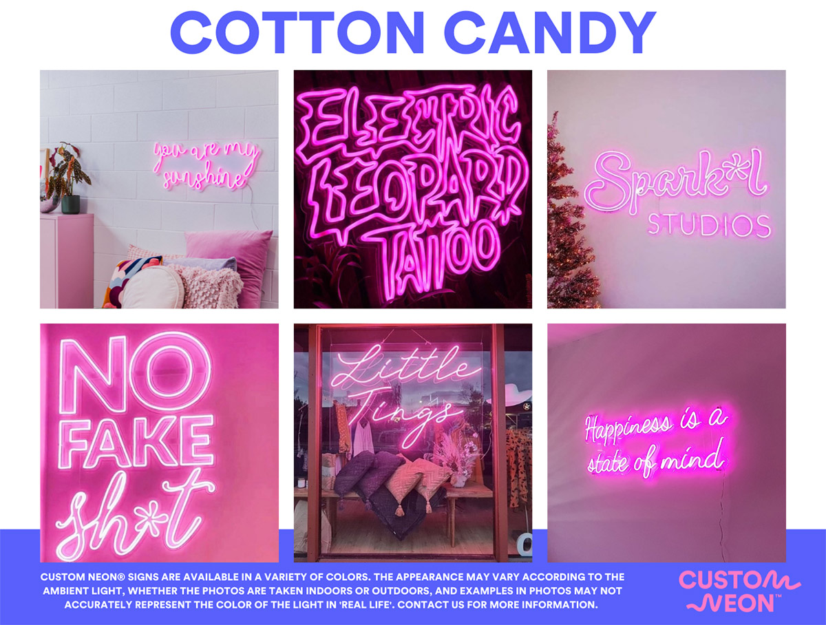 Custom Neon® Cotton Candy Pink LED Neon Signs - see more @customneon