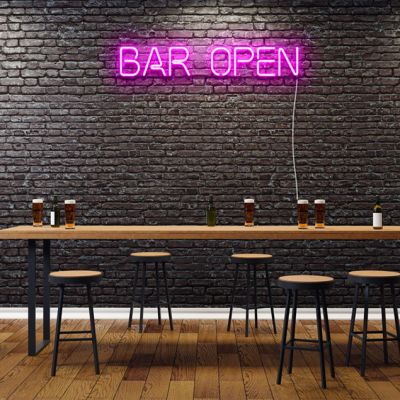 Retro Neon Bar Open Sign