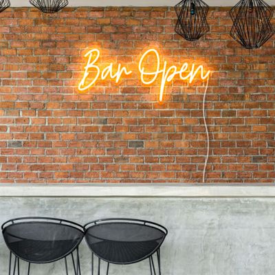 Faux Neon Bar Open Sign