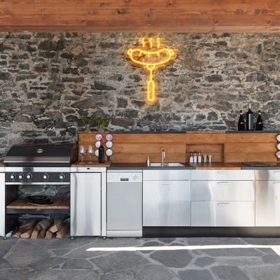 Neon Look Sausage on a Fork