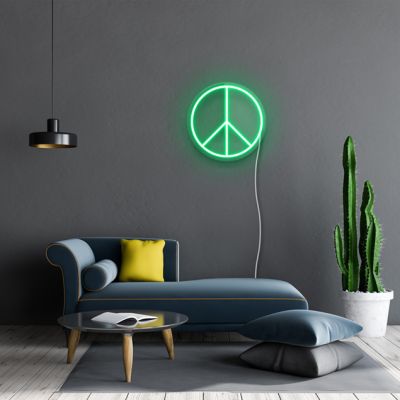 Iconic Neon Peace Symbol