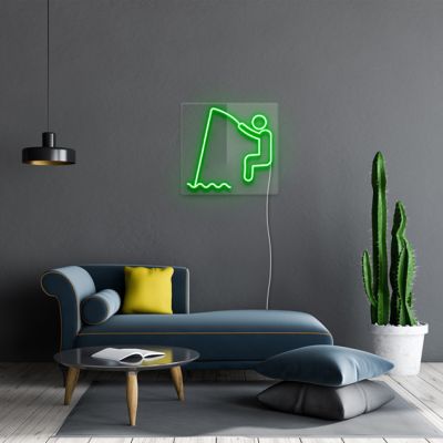 Man Fishing Neon Sign