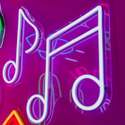 Neon Music Notes Sign