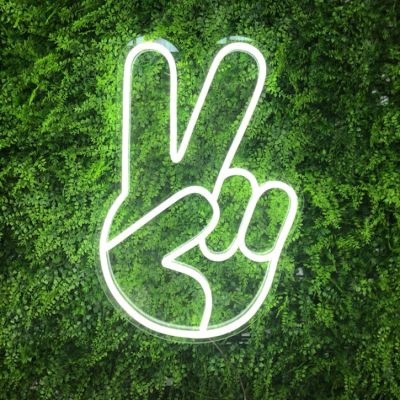 Peace Hand Emoji Neon Sign