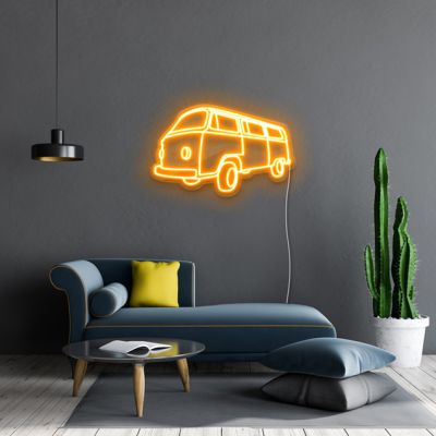 Retro Bus Neon Artwork
