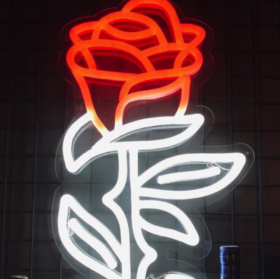 LED Rose Neon Sign Wall Art 