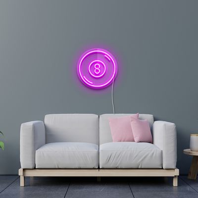 8 Ball Neon Wall Art