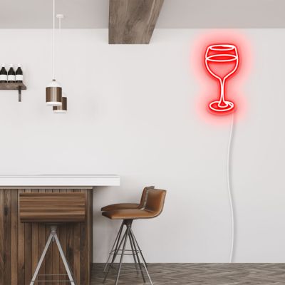 Wine Glass Light Sign