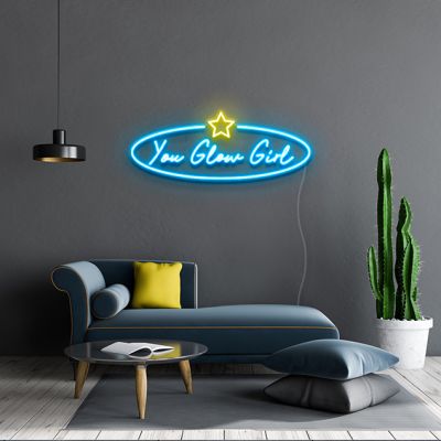 You Glow Girl Neon Wall Art