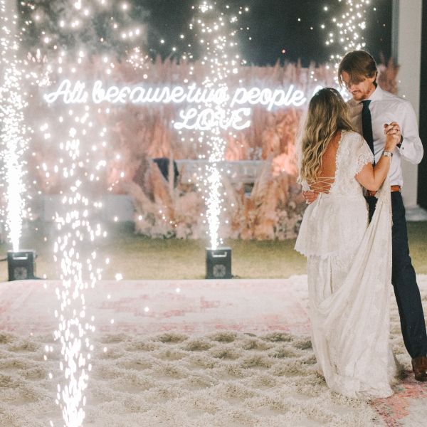 All Because Two People Fell in LOVE Neon Sign - photo from CustomNeon.com.au