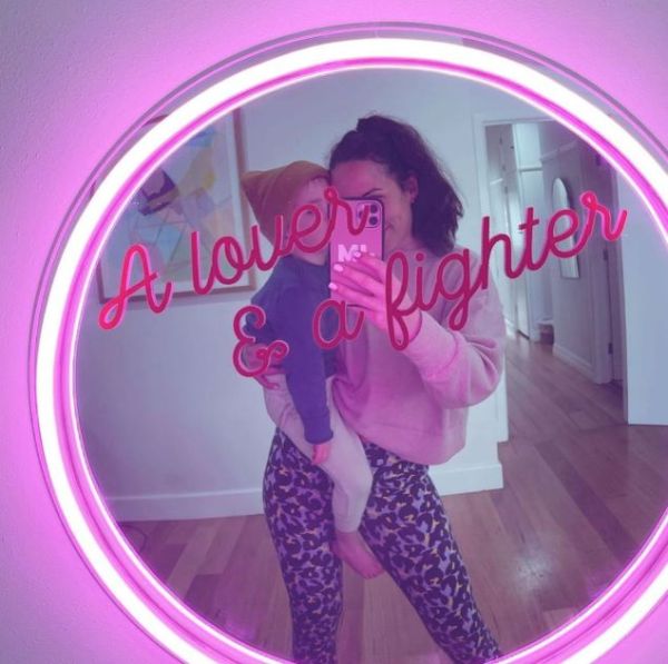 A Lover & A Fighter Mirrored Neon Art @customneon Signs of Change charity range