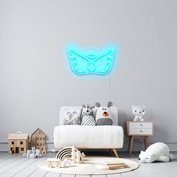 Angel Wings + Halo Wall Light: pre-designed LED neon art from Custom Neon®