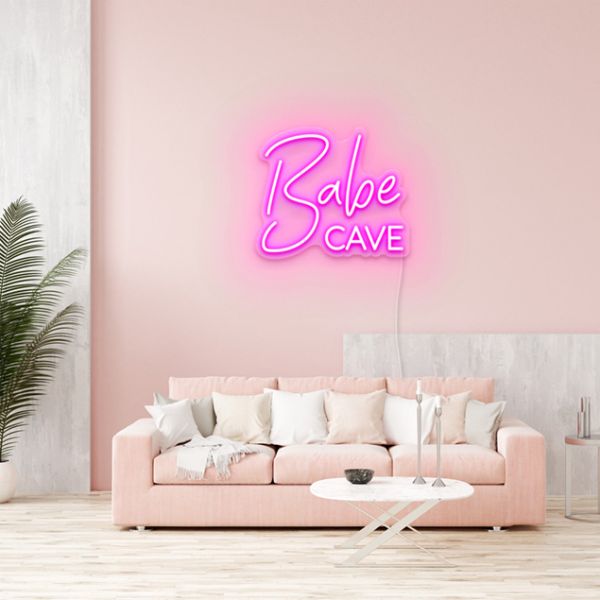 Babe Cave Neon Sign pre-designed light-up wall art from Custom Neon®