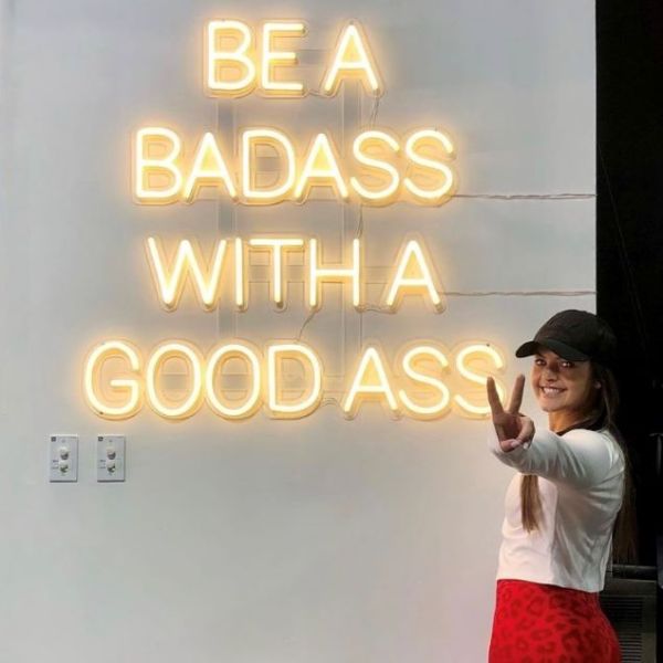 Be a Badass with a Good Ass warm white Custom Neon® sign @maggietwardowski