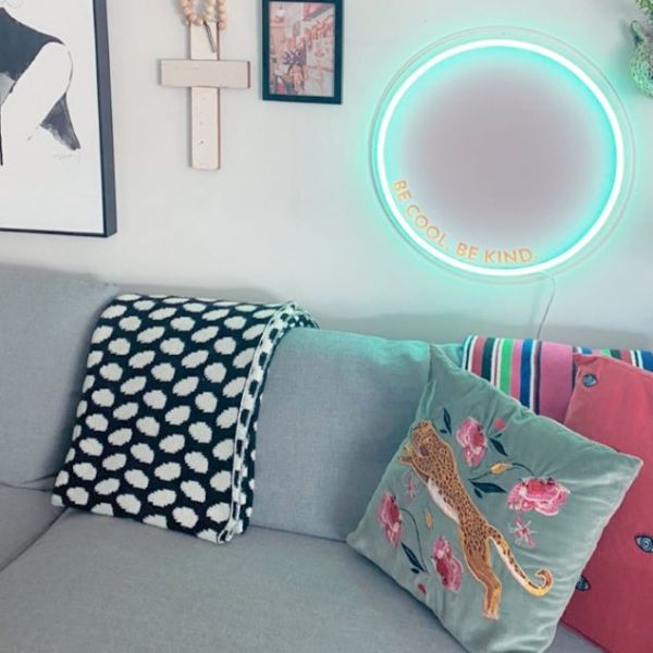 Be Cool Be Kind Mint Pink & Orange Neon Art @customneon Signs of Change charity range