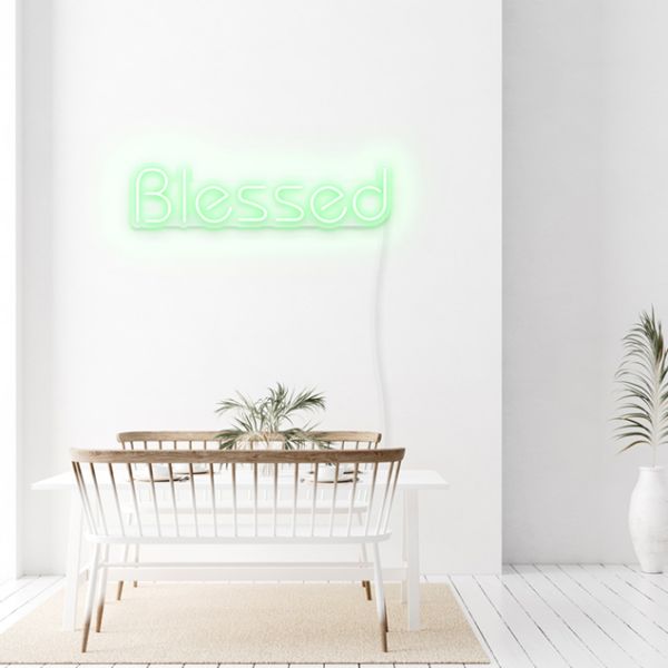 LED Blessed Wall Sign pre-designed light-up wall art from Custom Neon®
