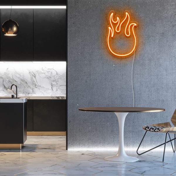 Burning Flame Light Sign: pre-designed LED neon art from Custom Neon®