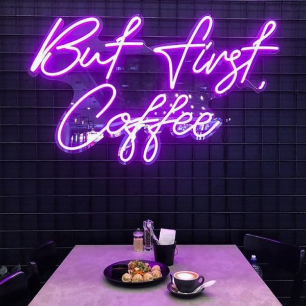 But First Coffee Neon Wall Light as seen @baristahq_perth made by Custom Neon