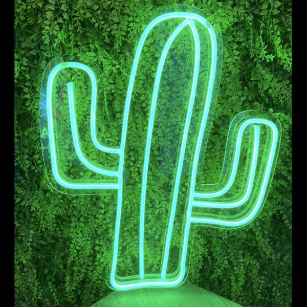 Cool cactus neon light in 8mm green LED neon flex - photo CustomNeon.com.au