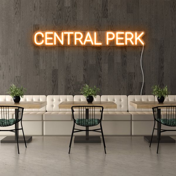 LED Neon Central Perk Sign pre-designed light-up wall art from Custom Neon®