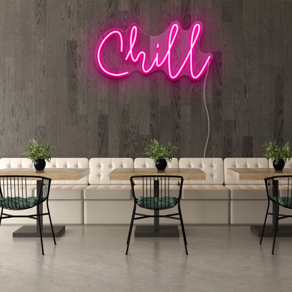 Chill Neon Light pre-designed light-up wall art from Custom Neon®