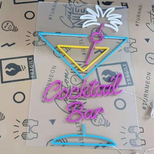 Cocktail Bar LED neon sign shown turned off - made by Custom Neon®