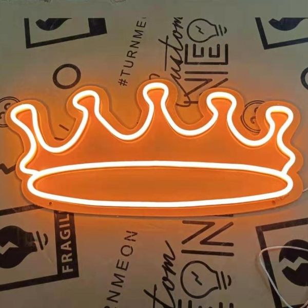 LED neon crown sign shown turned on - made by Custom Neon®
