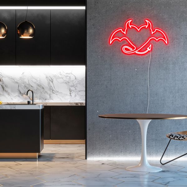 Devil Heart with Wings: pre-designed LED neon art from Custom Neon®