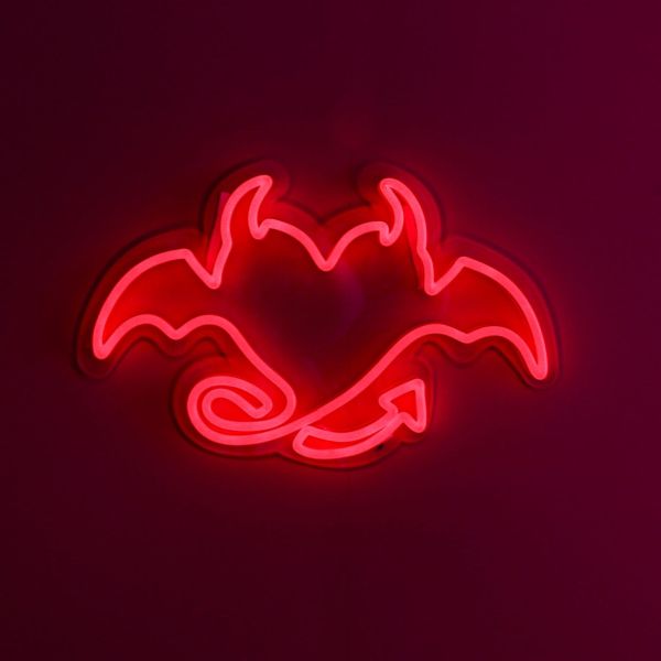 Devil Heart with Wings red LED neon art from Custom Neon®