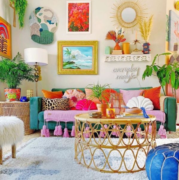 Everyday Magic LED neon light shown turned off in a living room - made by @CustomNeon for @sare_xo_home