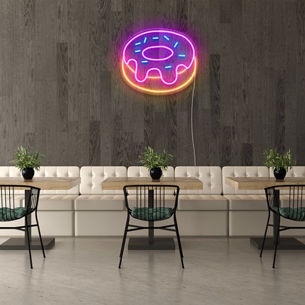 Frosted donut in yellow