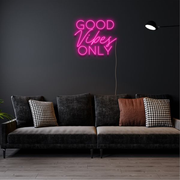 Good Vibes Only pink neon flex wall sign - from Custom Neon