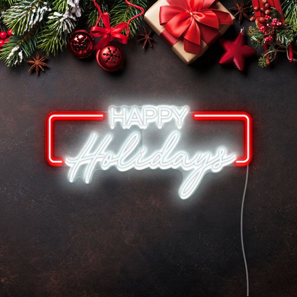 Light Up Happy Holidays Sign