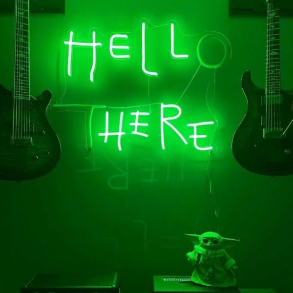 Hello There / Hell Here two in one green LED light sign from Custom Neon®