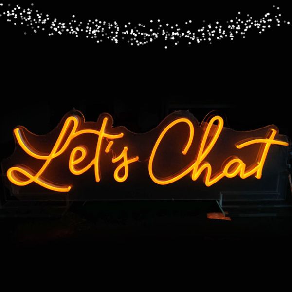 Let's Chat light-up sign - photo from CustomNeon.com.au
