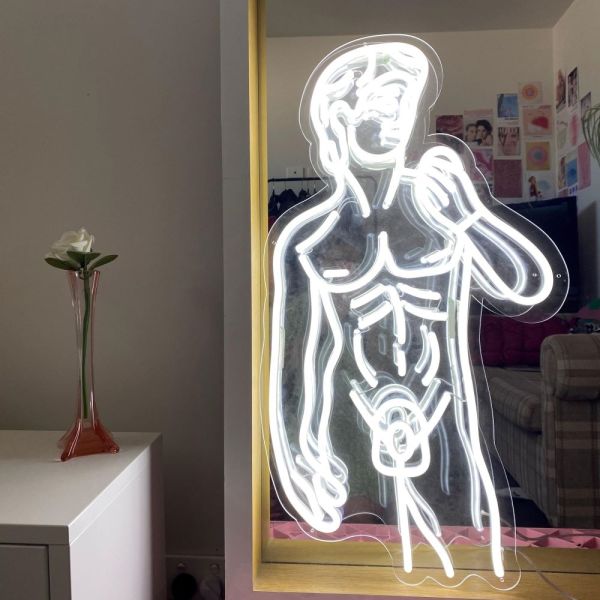 Michelangelos David Custom Neon® artwork in white LED flex