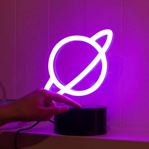 Off The Planet LED Neon Table Light from Custom Neon
