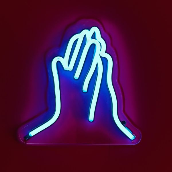 Custom Neon® Praying Hands light up art 