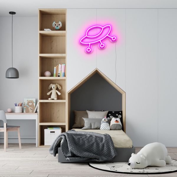 Retro Spaceship Neon Light: pre-designed LED neon art from Custom Neon®