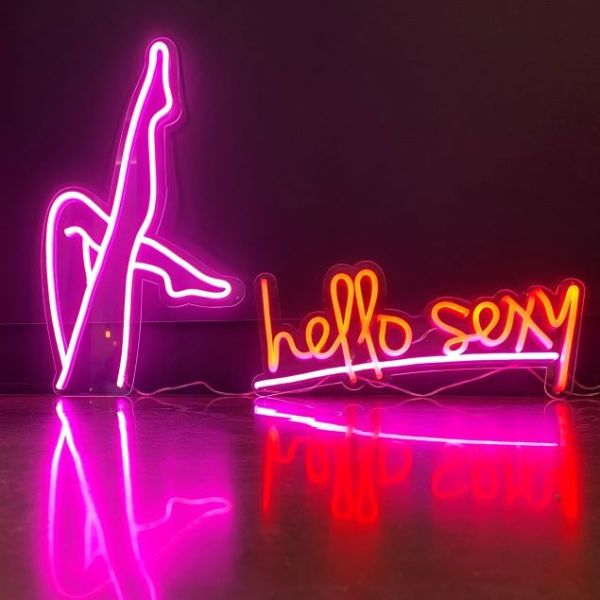 Sexy Legs & Hello Sexy neon look signs from Custom Neon