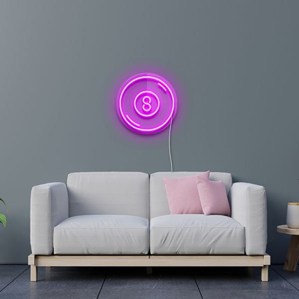 8 Ball Neon Wall Art: pre-designed LED neon art from Custom Neon®