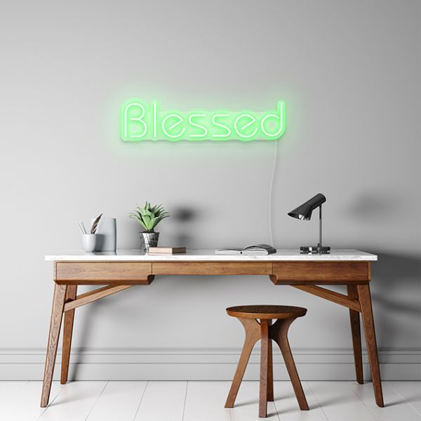 LED Blessed Wall Sign pre-designed light-up wall art from Custom Neon®