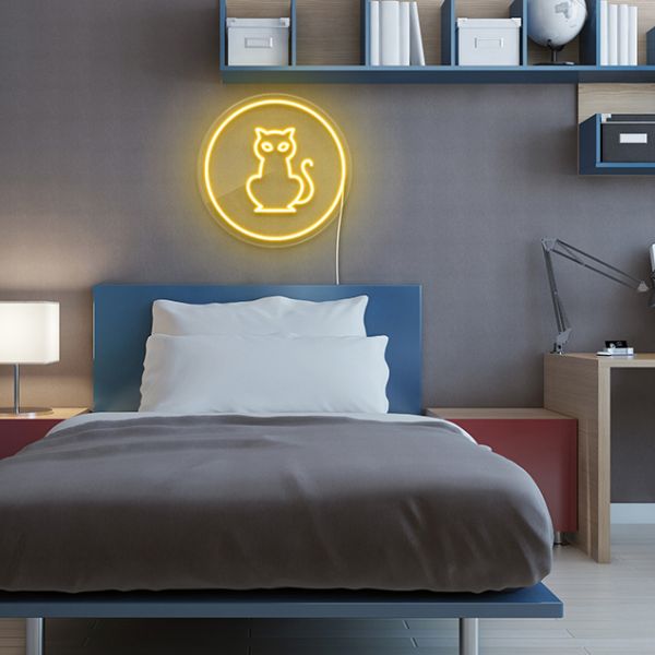 Cat Neon Light: pre-designed LED neon art from Custom Neon®