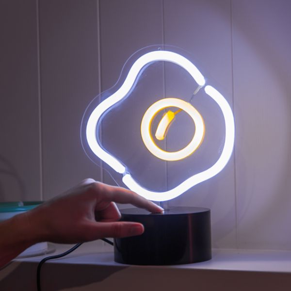 Sunny Side Up Egg Neon Desk Light from Custom Neon
