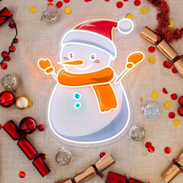 UV Printed LED Neon Snowman from Custom Neon by Neon Collective