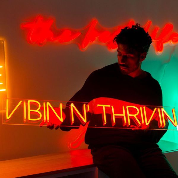 Vibin Thrivin orange Custom Neon® sign