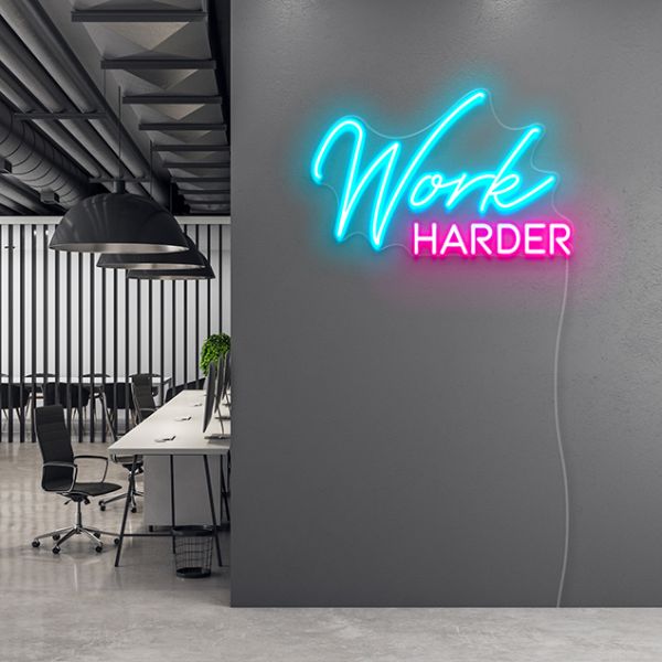 Work Harder Sign by CUSTOM NEON®