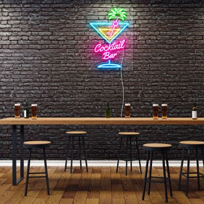 Cocktail Glass Neon Light