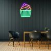 Frosted cupcake light sign wall mounted in a café - by Custom Neon®
