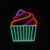 Frosted cupcake light sign in mint green